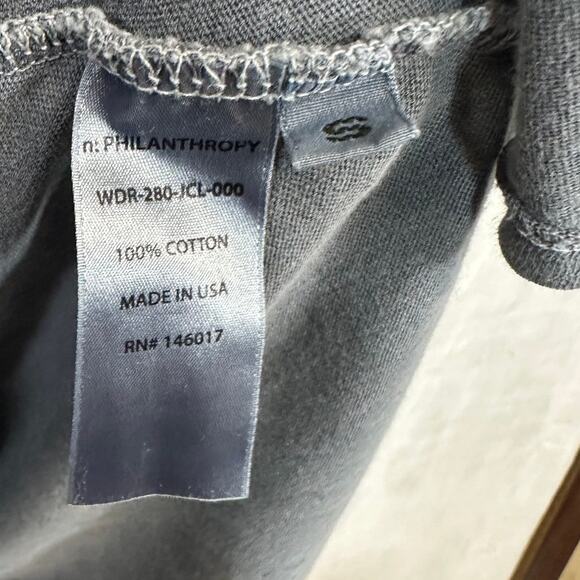 n:Philanthropy Small Gray Distressed Shirt Dress Ripped Morrison Knot Athleisure - Picture 12 of 14